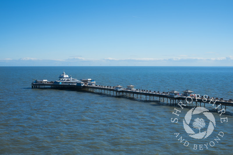 The pier stretches out into the Irish Sea at Llandudno, north Wales.