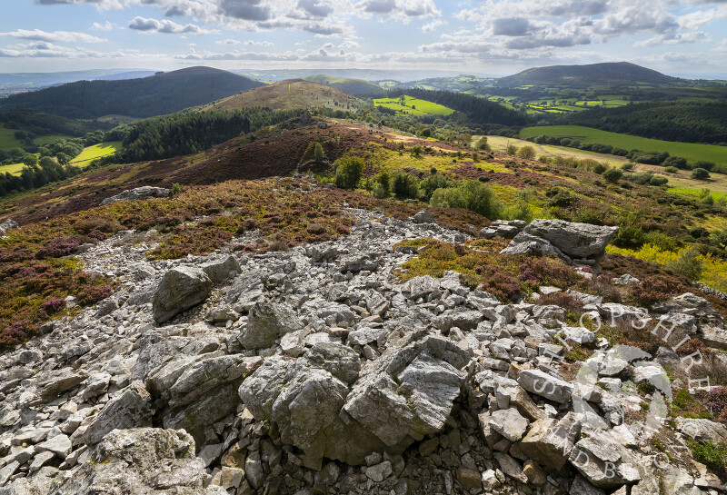The view south from The Rock on the Stiperstones, Shropshire.