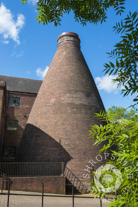 A bottle kiln at Coalport China Museum, one of the Ironbridge Gorge Museums, at Coalport, Shropshire.