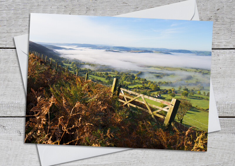 Morning mist near Asterton, seen from the Long Mynd, Shropshire.