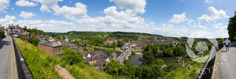 A panoramic view of Bridgnorth and the Severn Valley, Shropshire, England.