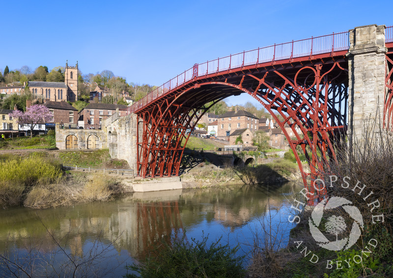 Ironbridge reflected in the River Severn, Shropshire.