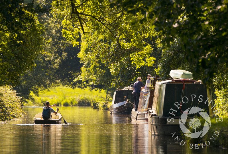 A peaceful scene on the Llangollen Canal at Ellesmere, Shropshire.