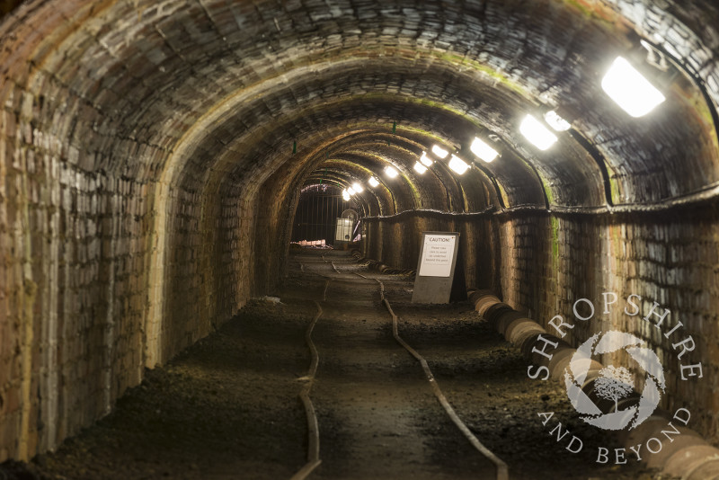 The Tar Tunnel, one of the Ironbridge Gorge Museums, at Coalport, Shropshire.