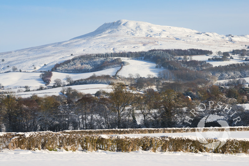 A snow-covered Titterstone Clee, Shropshire.
