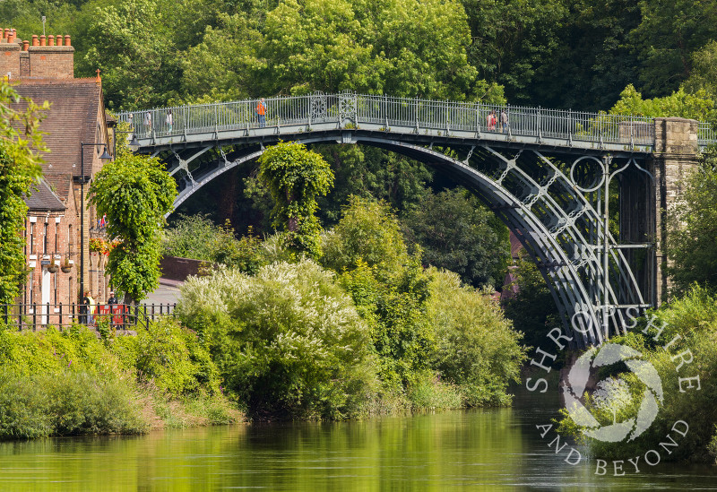 The Iron Bridge over the River Severn at Ironbridge in Shropshire.