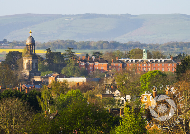 Shrewsbury with St Chad's and Shrewsbury School and on the horizon is the Long Mynd, Shropshire - this picture was possible by using a 600mm lens.
