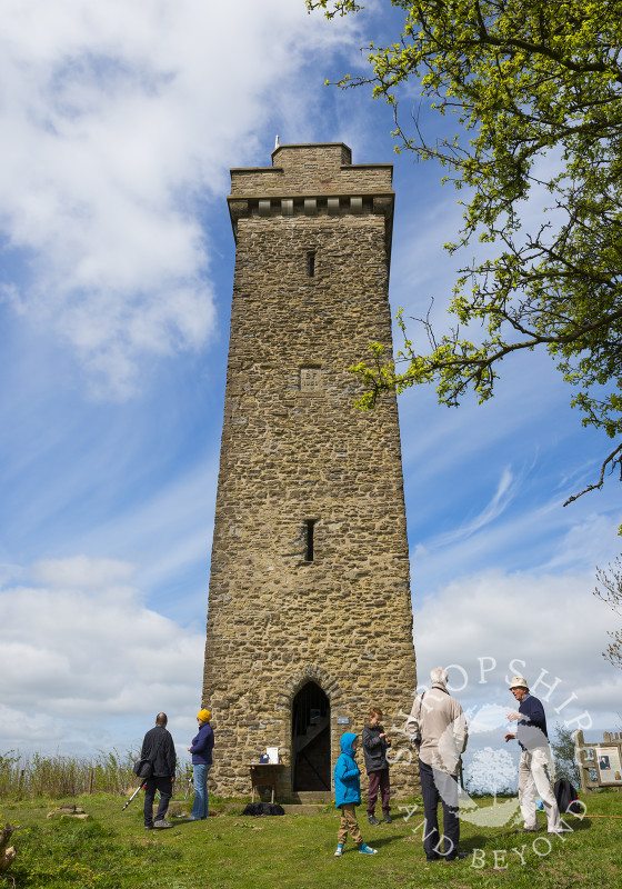 Visitors at Flounders' Folly on Callow Hill near Craven Arms, Shropshire, England.