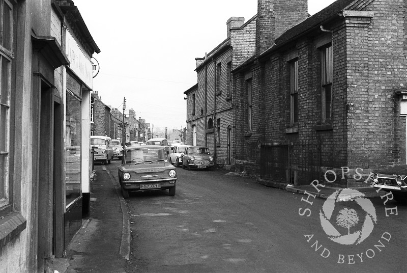 Cheapside and the former library pictured in Shifnal, Shropshire, in 1965.