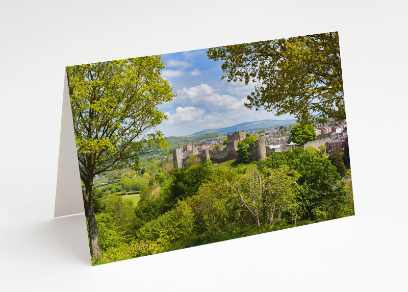 Ludlow Castle seen from Whitcliffe Common, Shropshire.