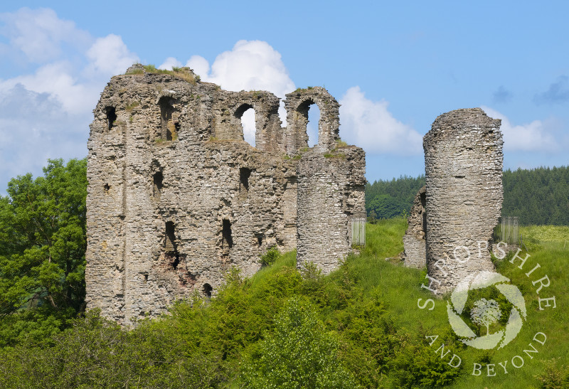 The ruins of Clun Castle, Shropshire.