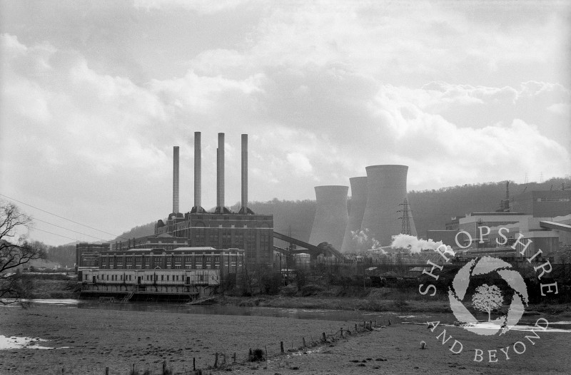 Ironbridge A and B power stations in 1968, Shropshire, England.