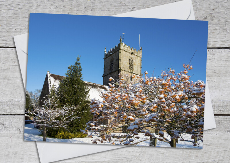 Winter snow at St Laurence's Church, Church Stretton, Shropshire.