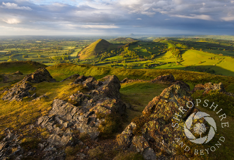 Evening light on Caer Caradoc and the Lawley, Shropshire.