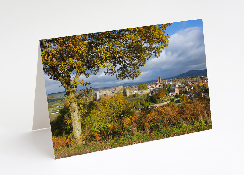 Ludlow in autumn, seen from Whitcliffe Common, Shropshire.