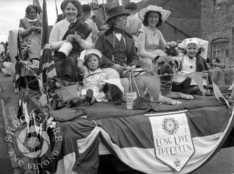 A float in Shrewsbury Road, Shifnal, Shropshire, during the town's carnival procession in the 1950s.