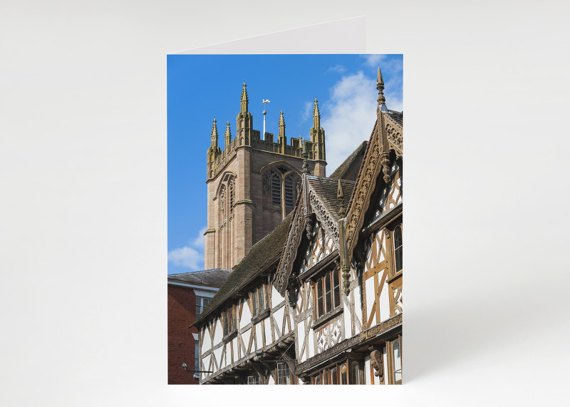 Broad Street and St Laurence's Church, Ludlow, Shropshire.