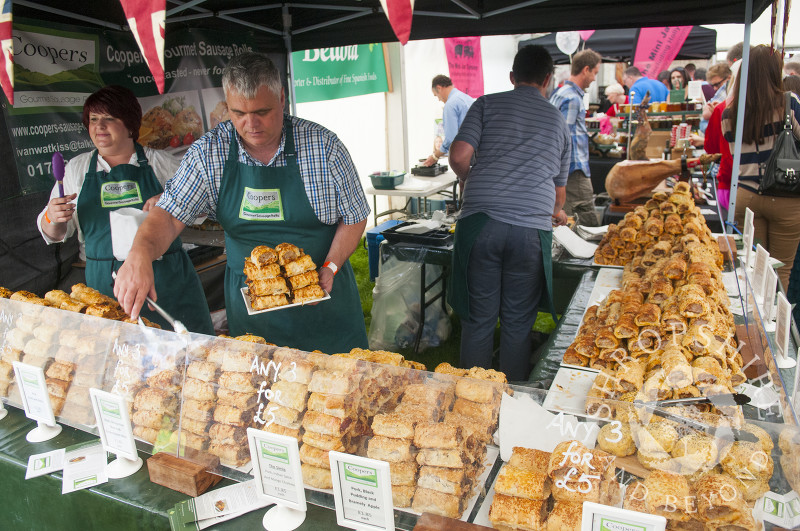 Vendors sell their wares at the Ludlow Food Festival, Shropshire, England.