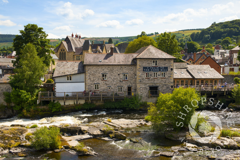 The Corn Mill and the River Dee at Llangollen, Denbighshire, Wales.