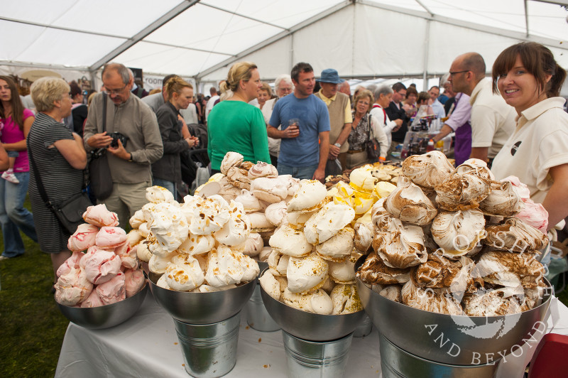 A variety of meringues on sale at Ludlow Food Festival, Shropshire, England.