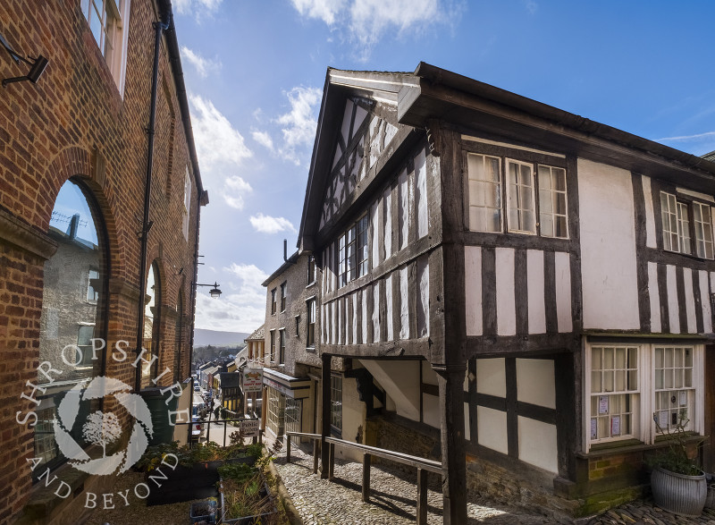The House on Crutches and the Town Hall in Bishop's Castle, Shropshire.