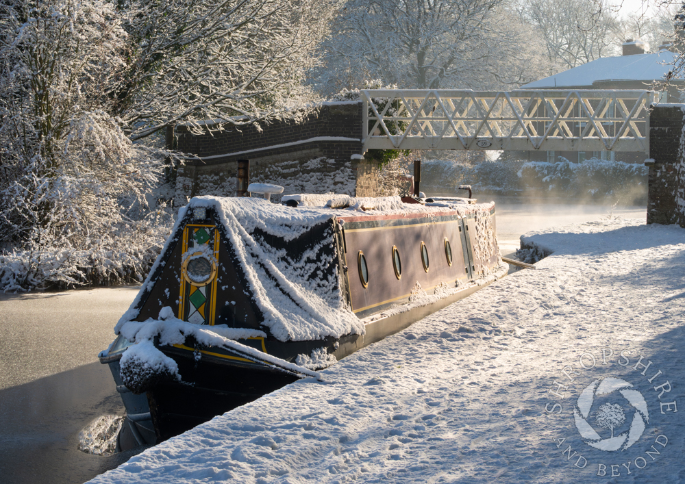 Snowy scenes along the canal at Ellesmere