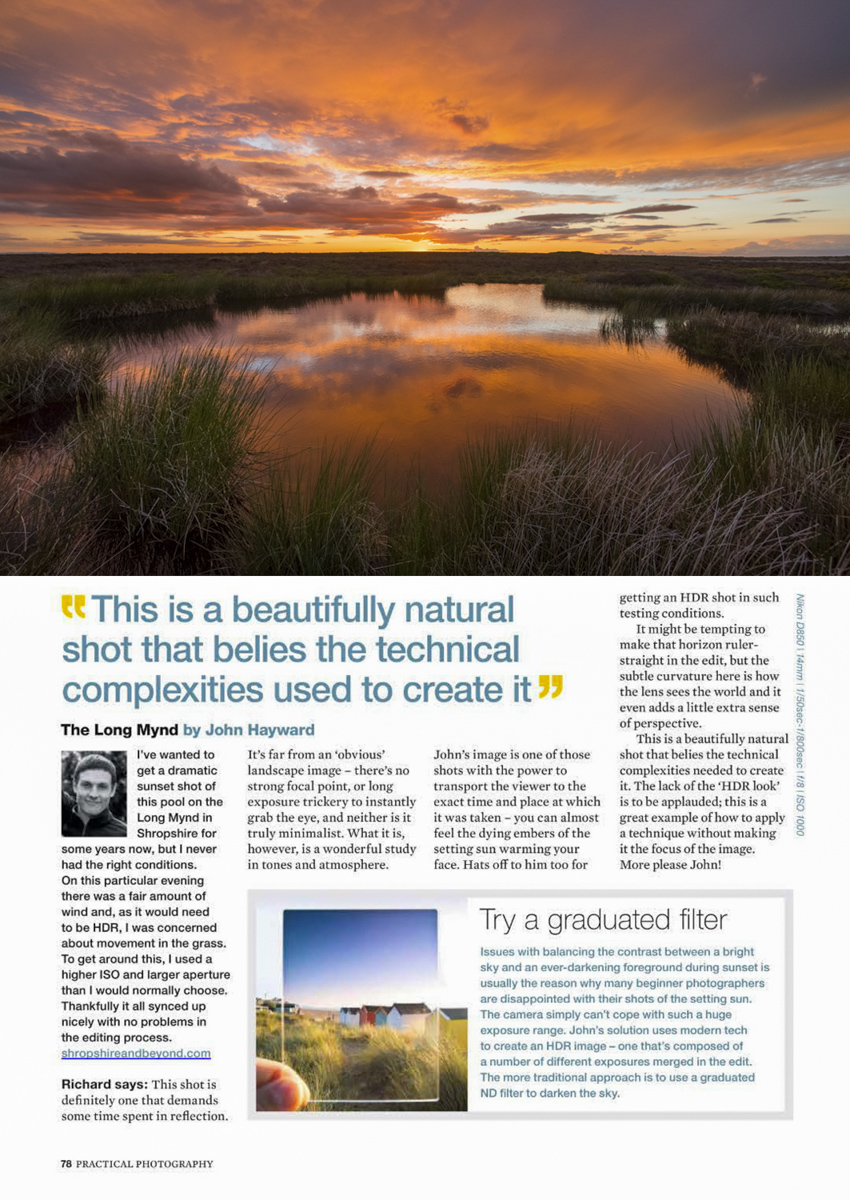 Sunset picture in national magazine