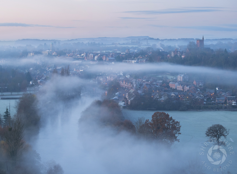 Frost and mist over dreamy Bridgnorth