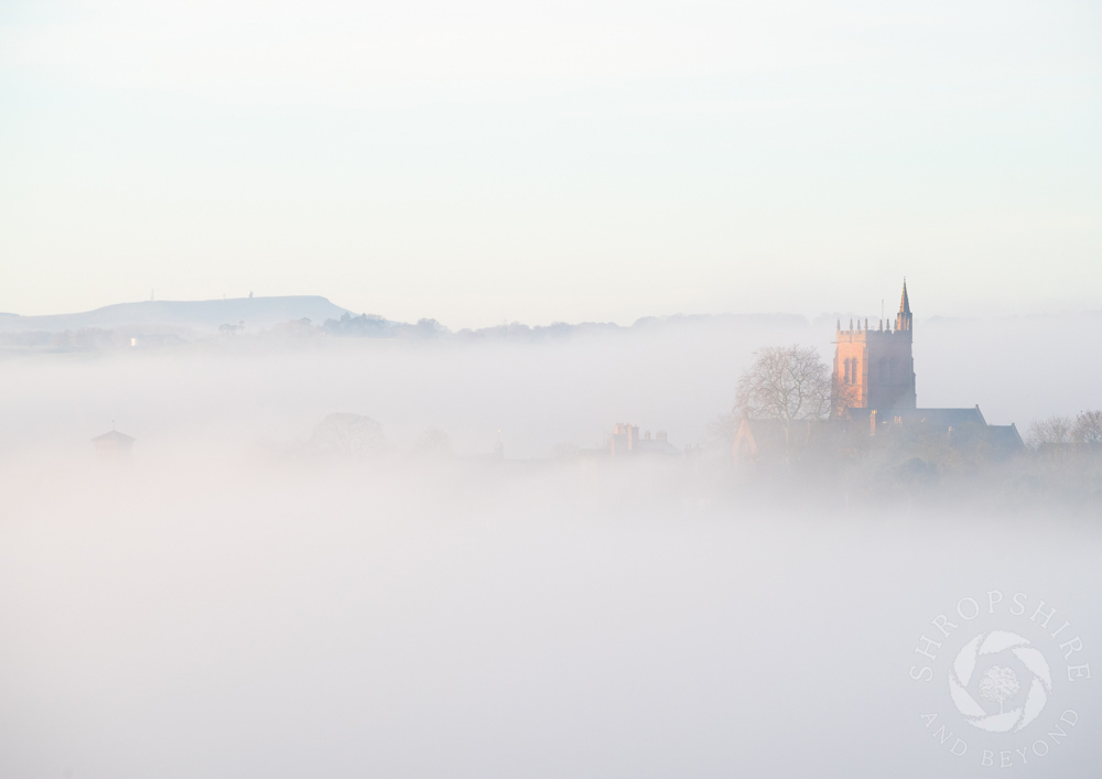 Sea of white as sun rises over Bridgnorth