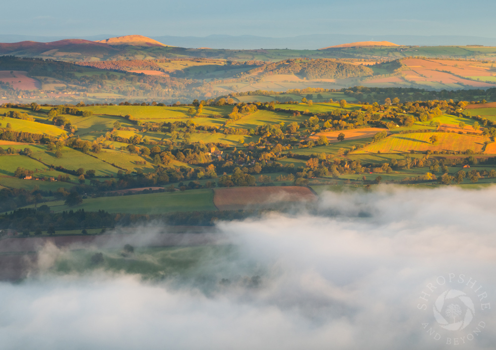 Misty sunrise over beautiful Corvedale