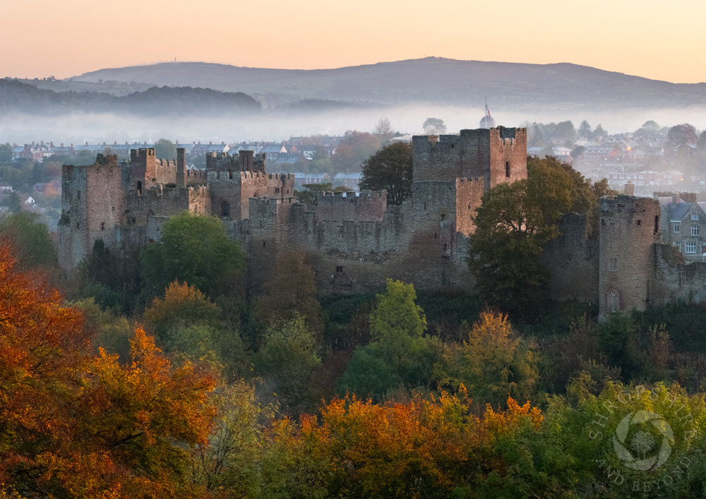 Autumn glory as sun rises over Ludlow