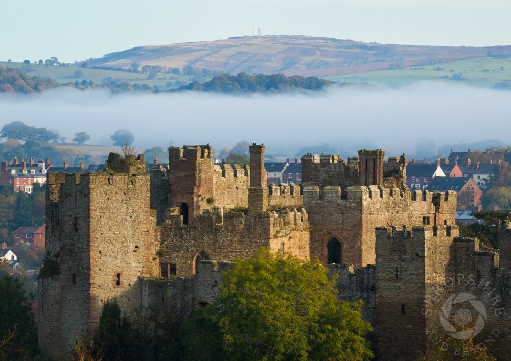 Morning mist and sunshine over Ludlow