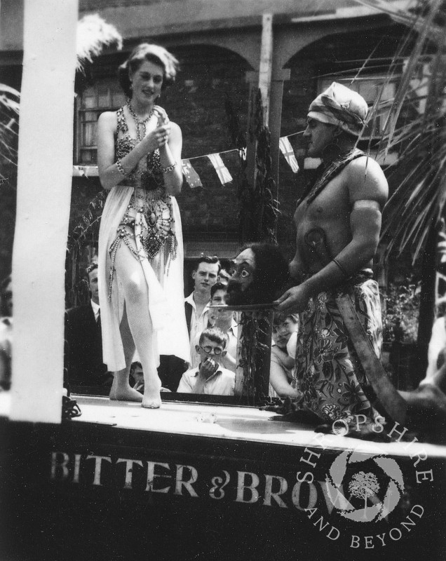 A float takes part in the carnival parade at Shifnal, Shropshire, during the 1950s.