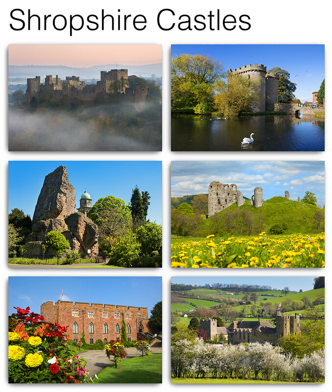 Pack of 6 Shropshire Castles Postcards