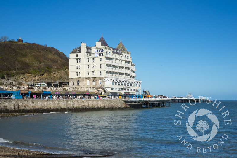 The Grand Hotel and pier at Llandudno, north Wales.