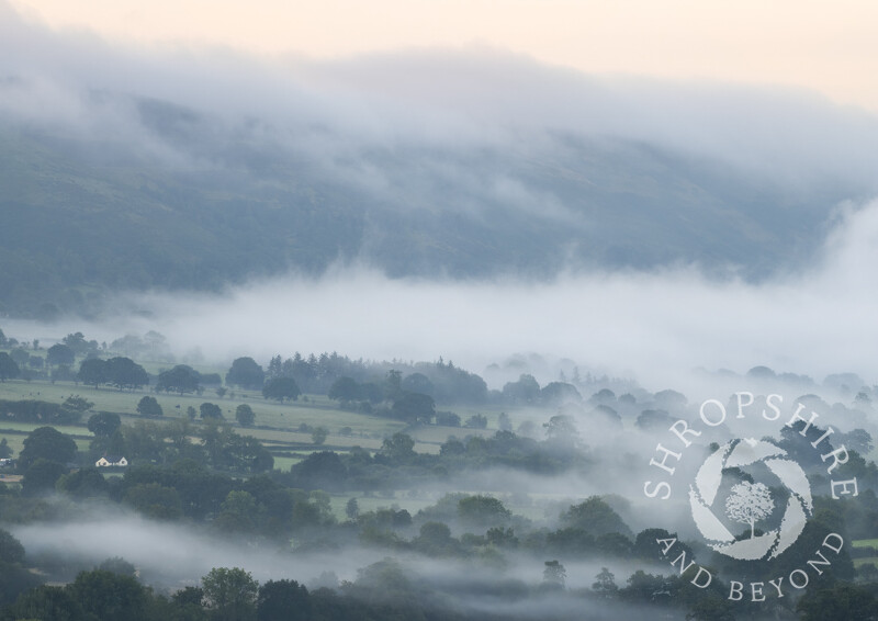 Morning mist over the Long Mynd, Shropshire.