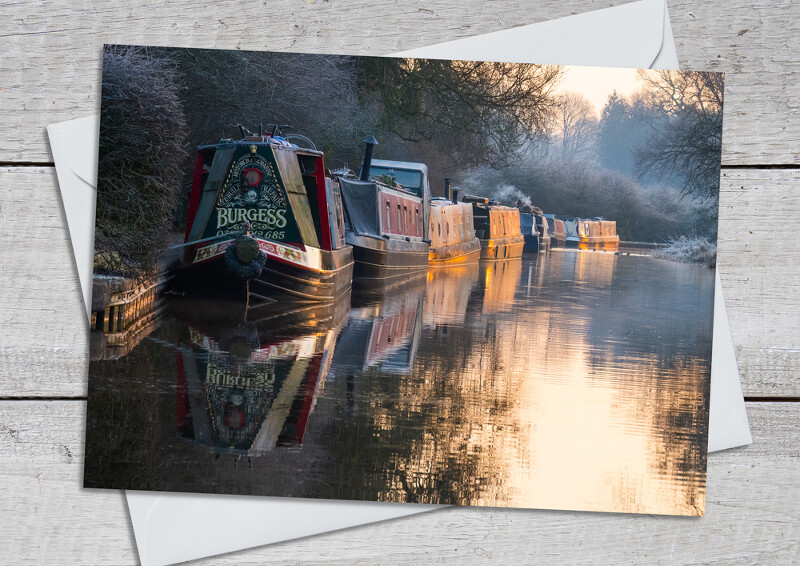 Frosty sunrise on the Llangollen Canal at Ellesmere, Shropshire.