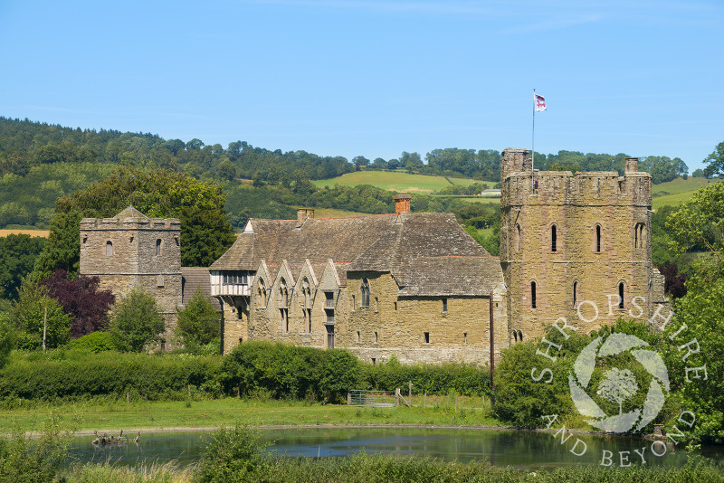 Stokesay Castle and the church of St John the Baptist, near Craven Arms, Shropshire.