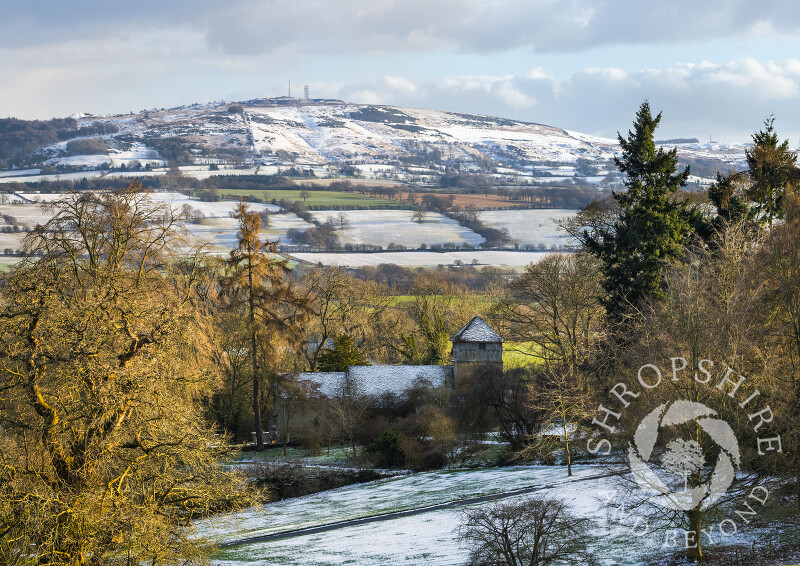 St James' Church at Shipton, with Brown Clee, Shropshire.