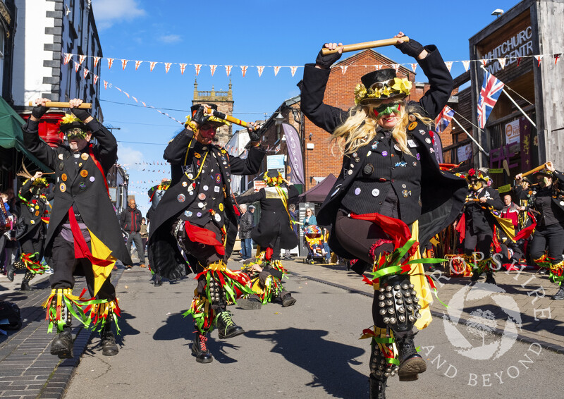 Morris dancers performing at Whitchurch Blackberry Fair, Shropshire.