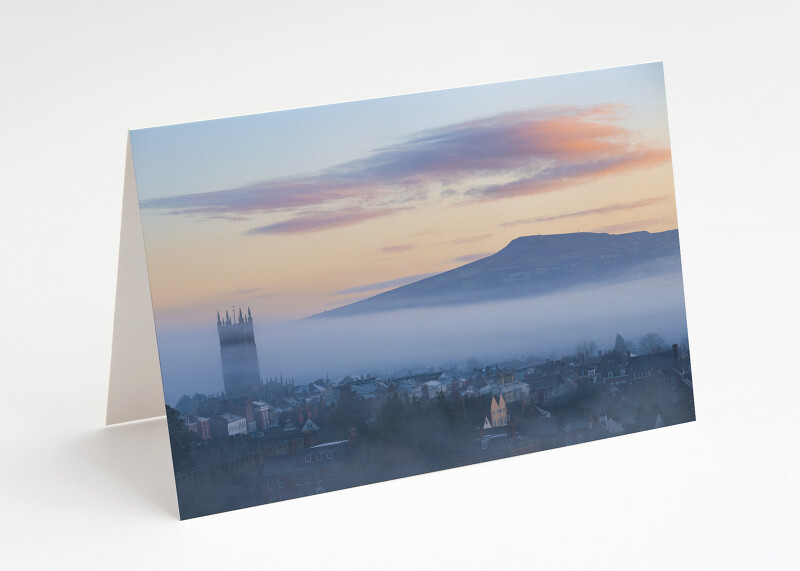 Dawn breaks over Ludlow, Shropshire