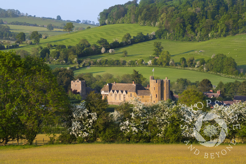 Stokesay Castle nestled in the south Shropshire countryside.