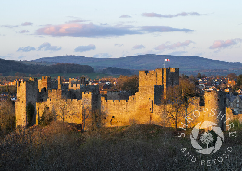 Sunset at Ludlow Castle, Shropshire.