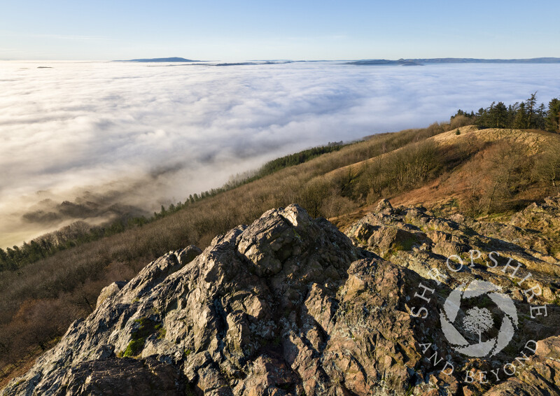 A temperature inversion seen from the summit of the Wrekin hill in Shropshire.