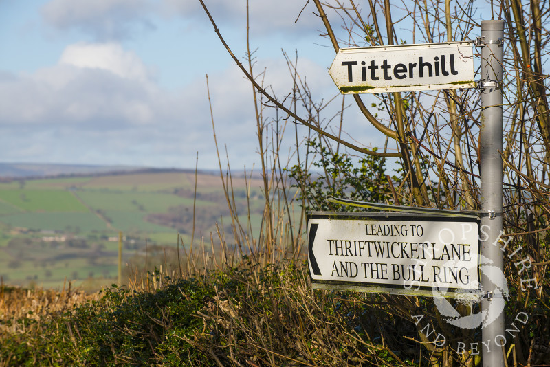 Unusual place names in the countryside near Ludlow, Shropshire, England.