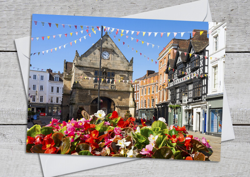 The Old Market Hall in the Square, Shrewsbury, Shropshire.