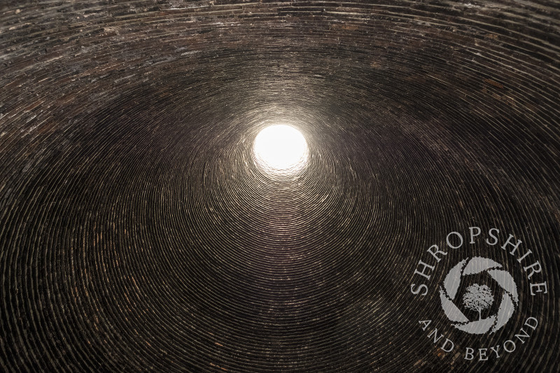 Inside a bottle kiln at Coalport China Museum, near Ironbridge, Shropshire.