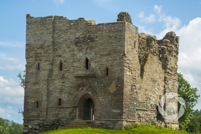 Medieval Hopton Castle in the village of Hopton Castle, Shropshire.