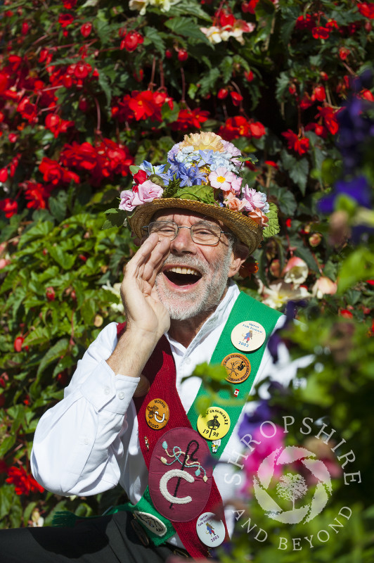 A Crook Morris dancer at Shrewsbury Folk Festival, Shropshire, England.