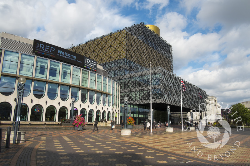 The Library of Birmingham and Repertory Theatre in Centenary Square, England, UK.